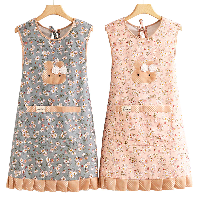 时尚帆布坎肩围裙女家用厨房透气做饭可爱围腰新款洋气成人工作服,淘宝优惠券,粉丝福利购,淘宝优惠卷