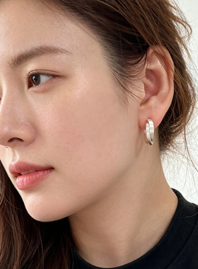 日韩拉丝耳环小众极简风女