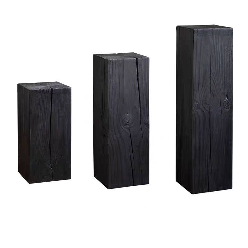 碳化黑根雕实木木墩展示地台底座方形立柱服装展示架产品陈列展柜,淘宝优惠券,粉丝福利购,淘宝优惠卷