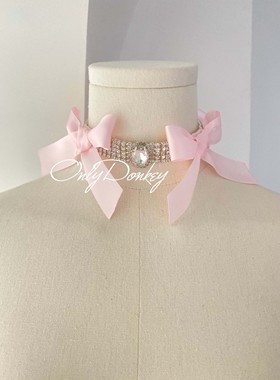 OnlyDonkey手工自制selki*同款公主辣妹蝴蝶结钻石链条项链腰链