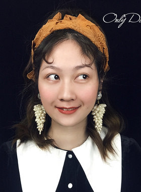 同款手工自制气质珍珠耳夹耳饰