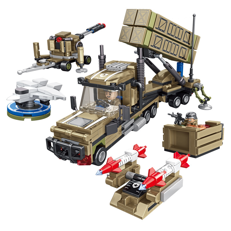 五变拖头五合一卡车机甲潘洛斯货车导弹车拼插益智塑料积木玩具-图3