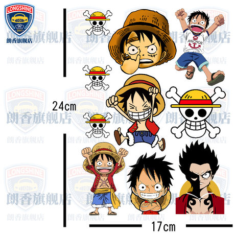 One Piece Monkey D Luffy Cartoon Anime Q Version Cute Car Car Sticker Scratch Blocking Rear Window Fuel Tank Cap Car Sticker