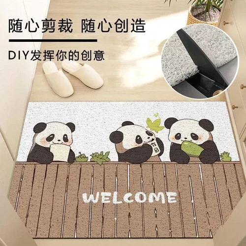 卡皮巴拉入户地垫耐脏进门丝圈地垫家用门口耐磨地毯可裁剪脚垫子 - 图0