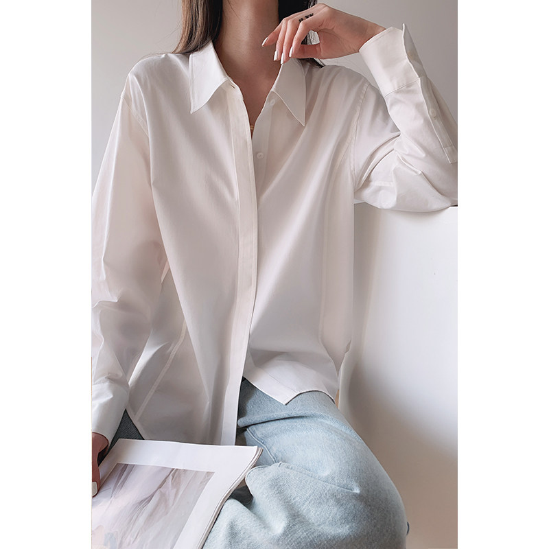 2022春装新款白色女设计感小众衬衫 嘉茱莉衬衫