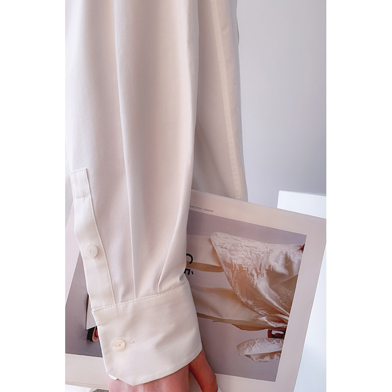 2022春装新款白色女设计感小众衬衫 嘉茱莉衬衫