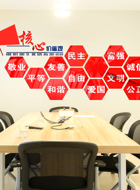 社会主义核心价值观党建单位墙贴