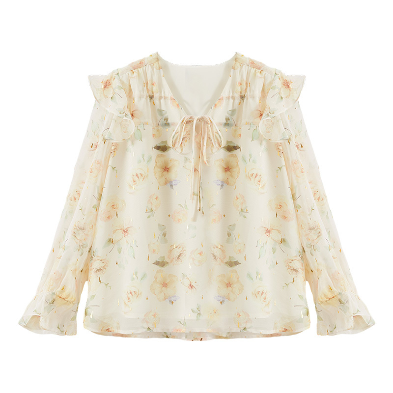  香影蕾丝衫/雪纺衫