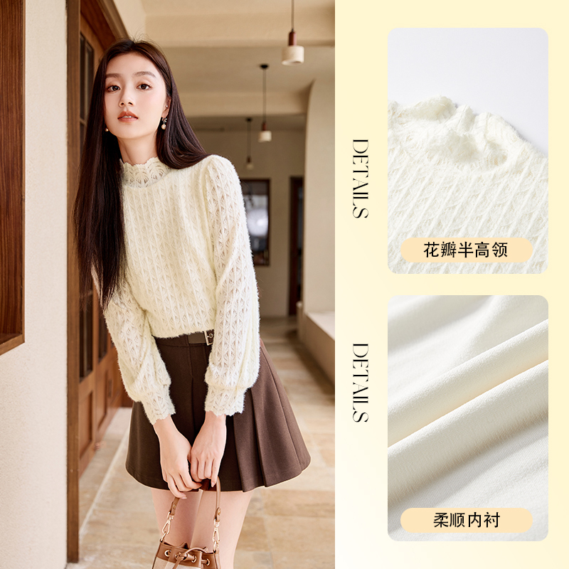  香影蕾丝衫/雪纺衫