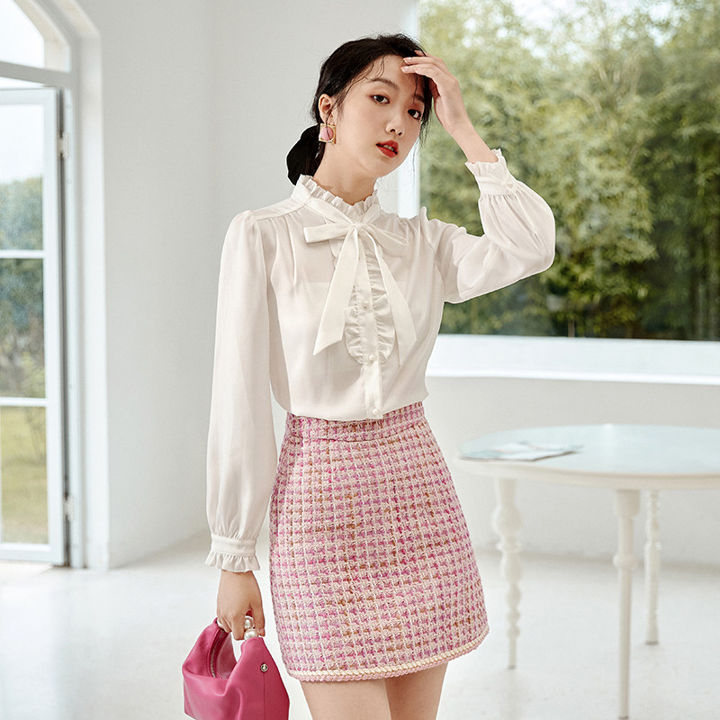 香影白色2022秋季新款气质长袖衬衫 香影衬衫