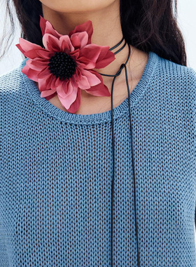 ZA大牌夸张多层彩色花朵夏季度假休闲风耳环简约时尚项链