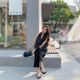 Bigyu retro chiffon polka-dot shirt ຄໍ V ຄົນອັບເດດ: commuting temperament OL sleeveless shirt loose top two-piece set