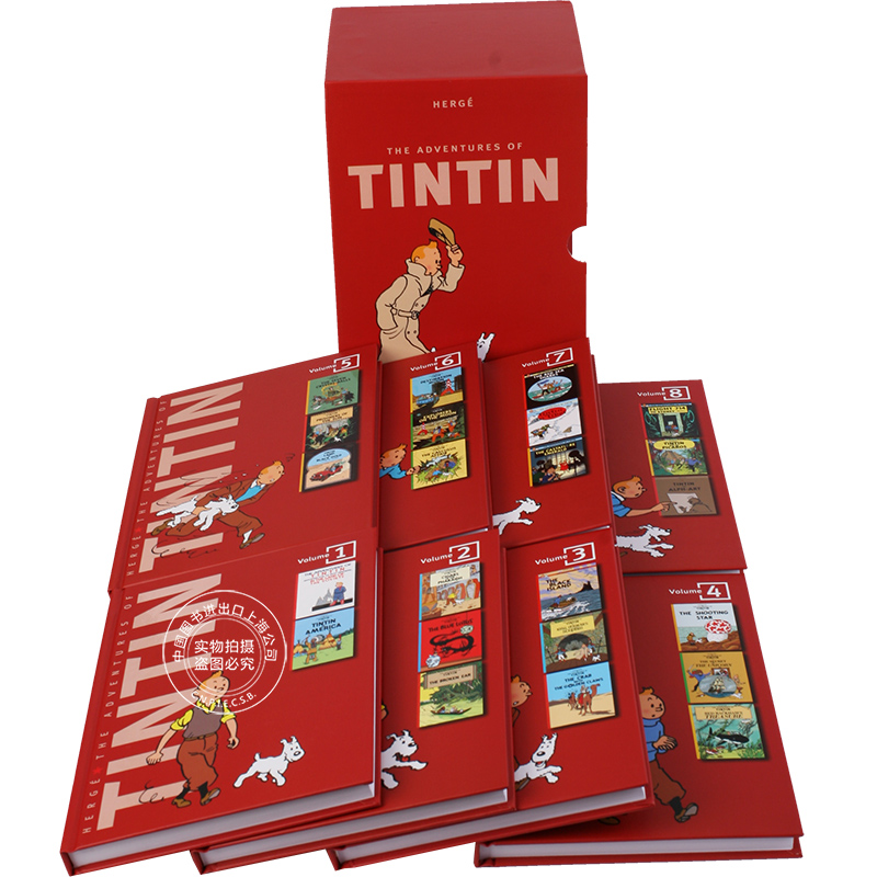 现货 丁丁历险记 套装 英文原版 Tintin Collection The Adventures of Tintin 精装 收藏版 丁丁 1-8全套 8本套装 进口原版 - 图2