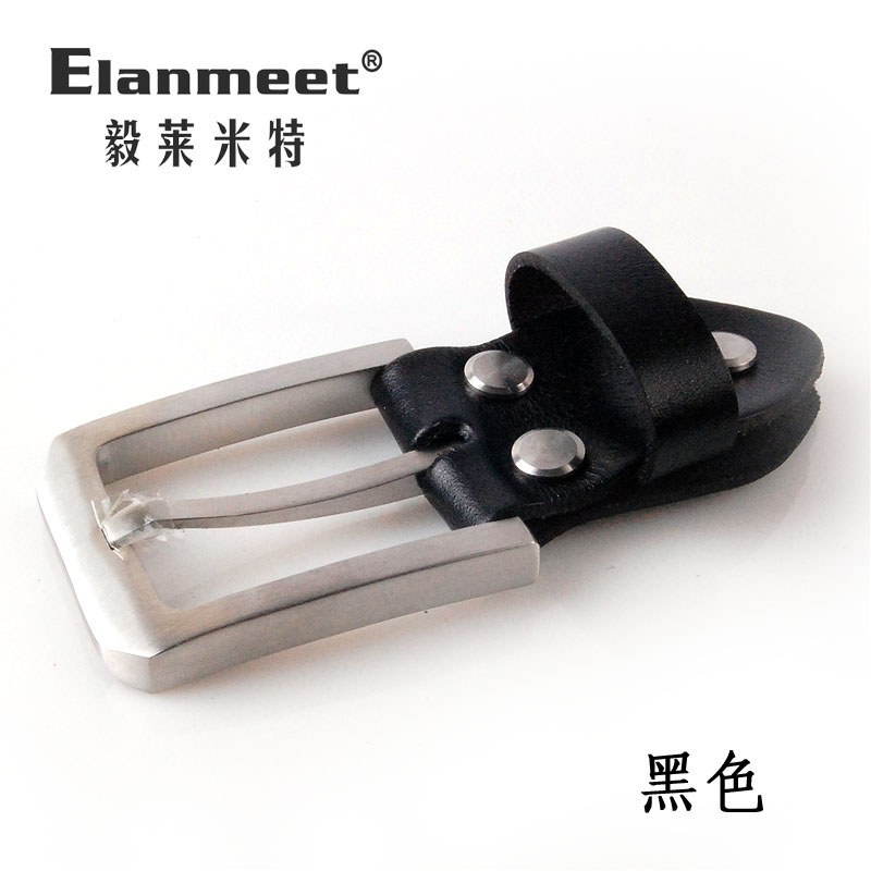 Elanmeet单层头层纯牛皮男裤带不锈钢扣头腰带男式皮带宽度3.4cm-图2