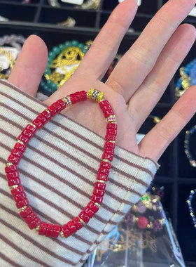 2025新款雪巴琉璃手串经转筒招cai纳fu平安转运珠手链男女情侣款