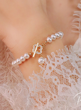 玫瑰四叶草法式珍珠轻奢精致