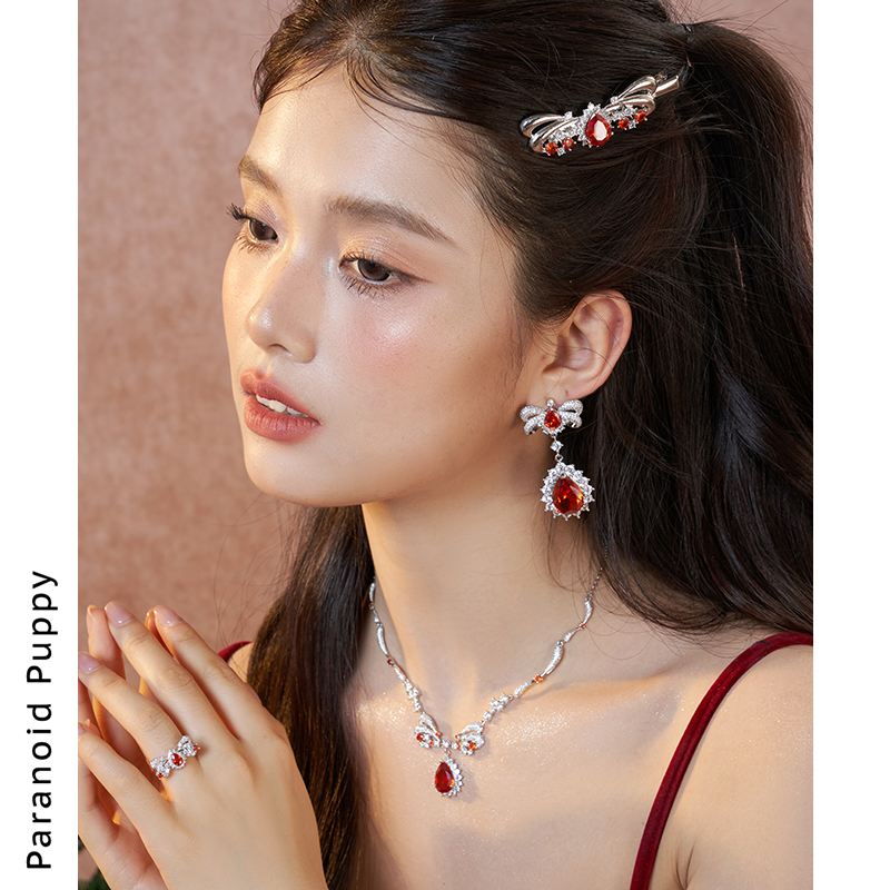 PP饰品/明星同款《圆舞曲》925纯银蝴蝶结项链女轻奢高级感锁骨链 - 图1