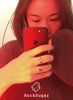 银饰多戴法小众波浪戒指环