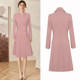European and American style OL style pink long-sleeved jacket with suit collar