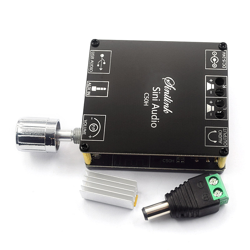 Sini Audio 50W*2 HIFI级蓝牙5.0数字功放板模块 AUX+U盘+USB声卡-图0