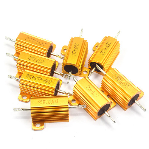 黄金铝壳大功率电阻器RX24-25W 0.25R 2 3 5 10 50 100 R欧1K 10K - 图0
