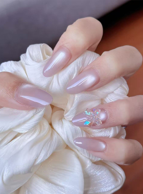 【Lilynail紫霞仙子】猫眼手工穿戴甲中长款美甲贴2026新款指甲贴