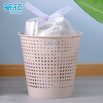 Tea flower trash can toilet large size Trash kitchen trash can living room with no cover portable garbage basket *