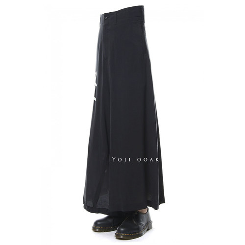 YOJI OOAK RELAXED PANTS般若印花天丝阔腿裤男士日系网红裙裤 - 图2