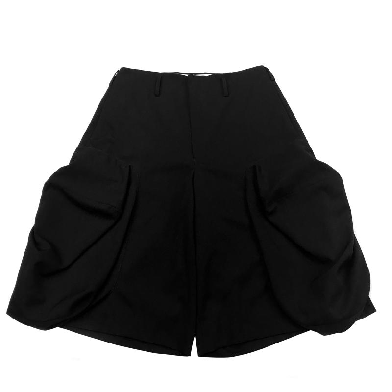 YOJI OOAK WOOL SHORTS立体解构超大黑色休闲五分短裤CDG大裤衩-图3