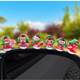 Rich girl car interior accessories ornaments car ornaments center console decoration navigation screen 2025 new cartoon