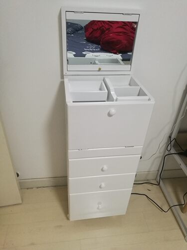 迷你实木化妆床头柜欧式梳妆台女卧室轻奢小型现代简约翻盖多功能 - 图0