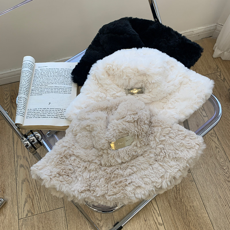 渔夫帽女秋冬2025爆新款百搭保暖羊羔毛毛绒显脸小盆帽韩版大头围,淘宝优惠券,粉丝福利购,淘宝优惠卷