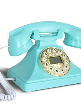 TQJ老式电话欧式办公家用仿古座机带免提金属旋转美式复古话机