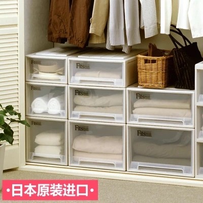 F4423日本进口天马株式会社抽屉式收纳箱透明塑料衣柜收纳盒 - 图1