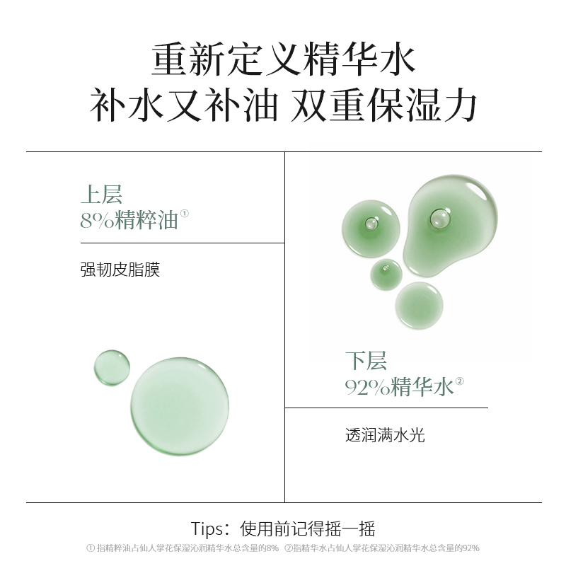 花皙蔻仙人掌花精华水 水油同补8%精粹透润水光补水保湿干皮推荐