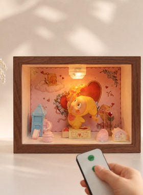 泡泡玛特星星人diy场景展示相框