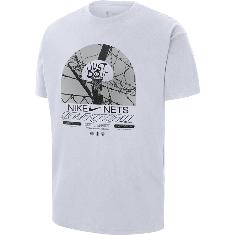 Nike/耐克官方正品鲁克林篮网队NBA男子篮球运动短袖DR6289-100 - 图3