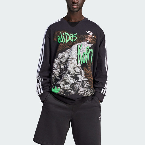 Adidas/阿迪达斯正品LONGLSEEVE KORN三叶草男士T恤IW7523 - 图0