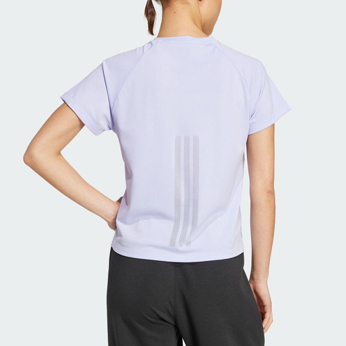 Adidas/阿迪达斯正品2025夏季女士经典跑步训练透气短袖JE6201 - 图0