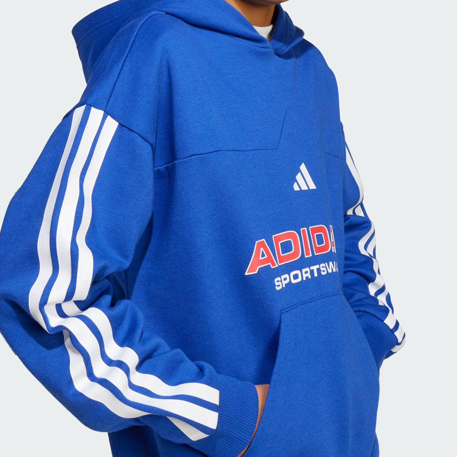 Adidas/阿迪达斯正品2025秋季款大童耐穿连帽针织运动卫衣KB7712 - 图2