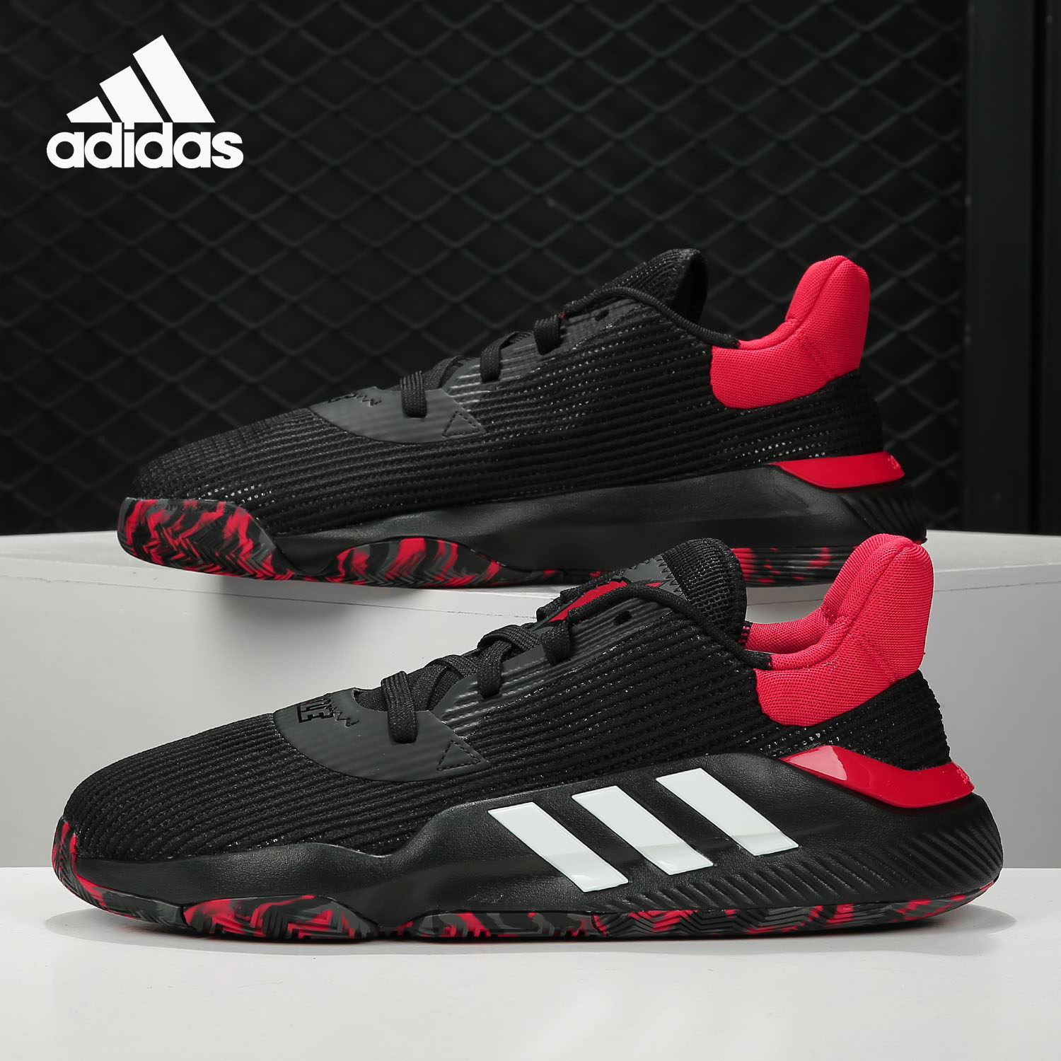 Adidas阿迪达斯正品 Pro Bounce 2019男子低帮实战篮球鞋ef8800虎窝淘 