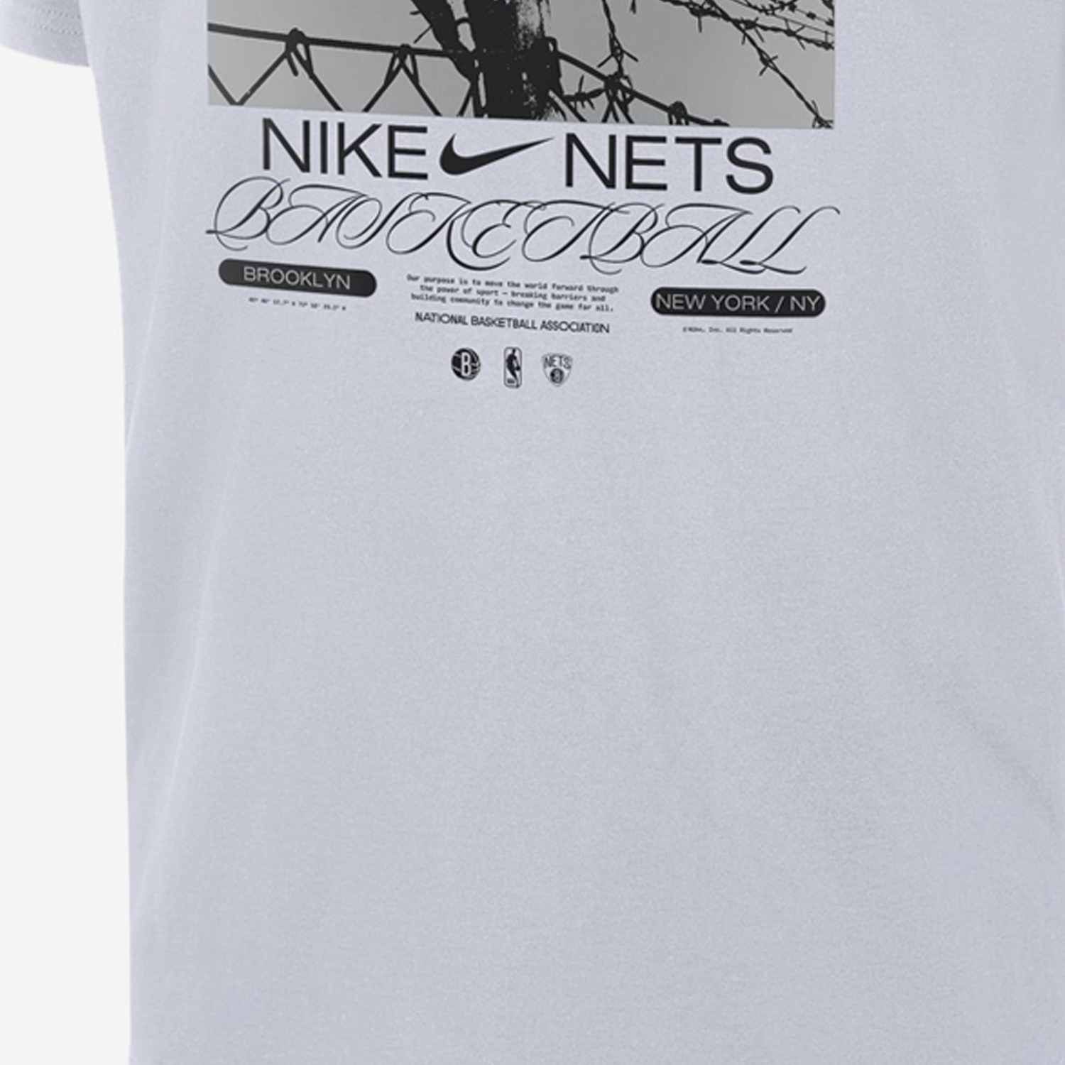 Nike/耐克官方正品鲁克林篮网队NBA男子篮球运动短袖DR6289-100 - 图1