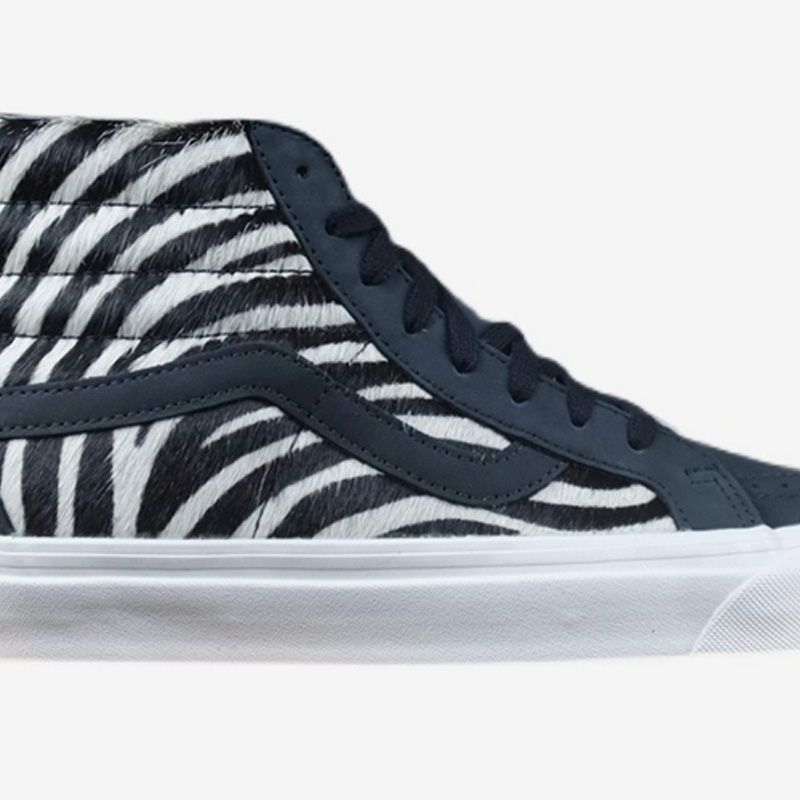 Vans/范斯男女新款斑马纹复古高帮耐磨运动休闲板鞋 VN0A38GF4ZD - 图1