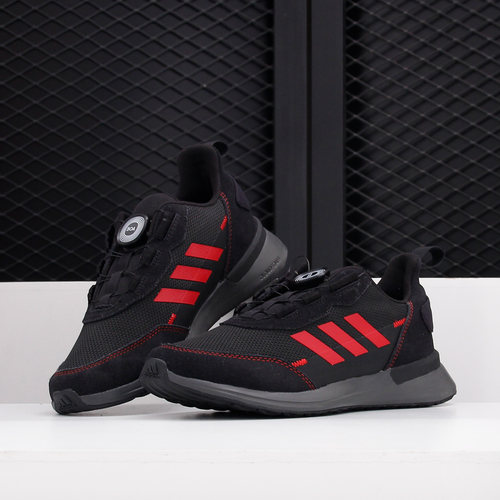 Adidas/阿迪达斯官方正品 RapidaRun BOA K 大童运动跑步鞋FU7314 - 图0
