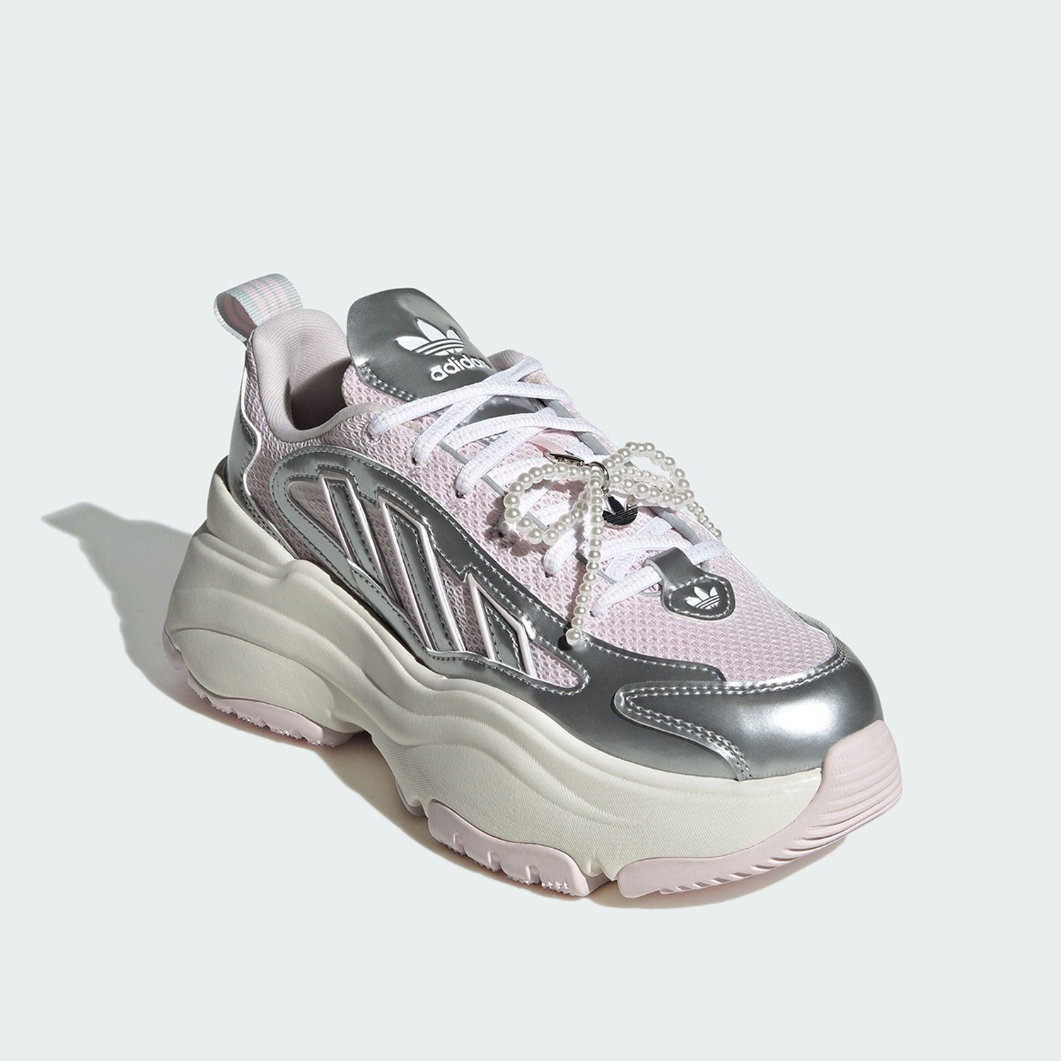 Adidas/阿迪达斯正品2025 三叶草女士经典透气厚底老爹鞋JS1660 - 图0