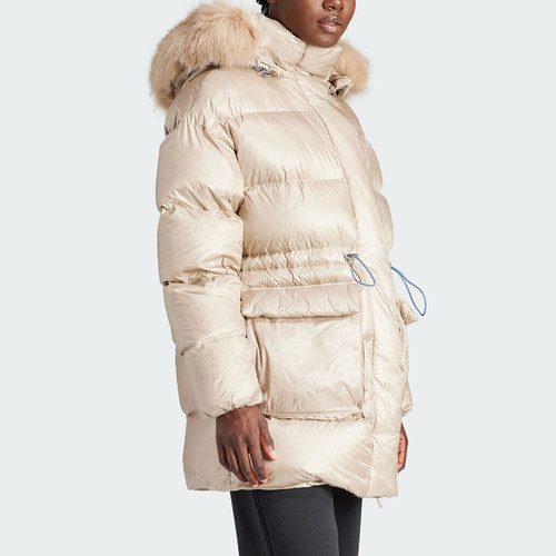 Adidas/阿迪达斯正品三叶草女子保暖连帽休闲羽绒服IR7116 - 图0