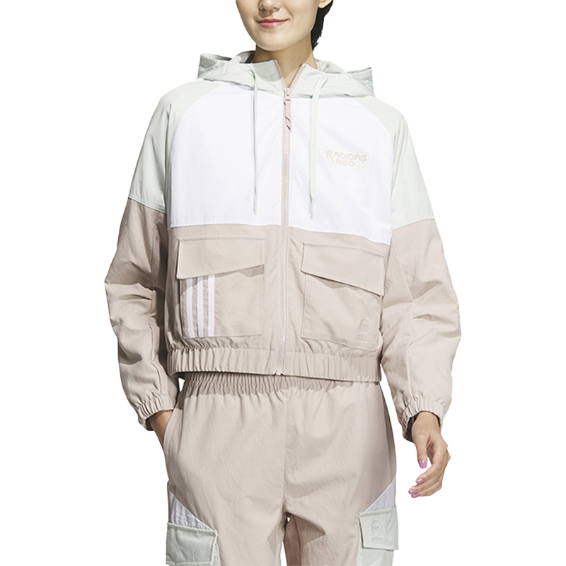 Adidas/阿迪达斯官方正品NEO春季女子休闲宽松加绒连帽外套IK3431-图3