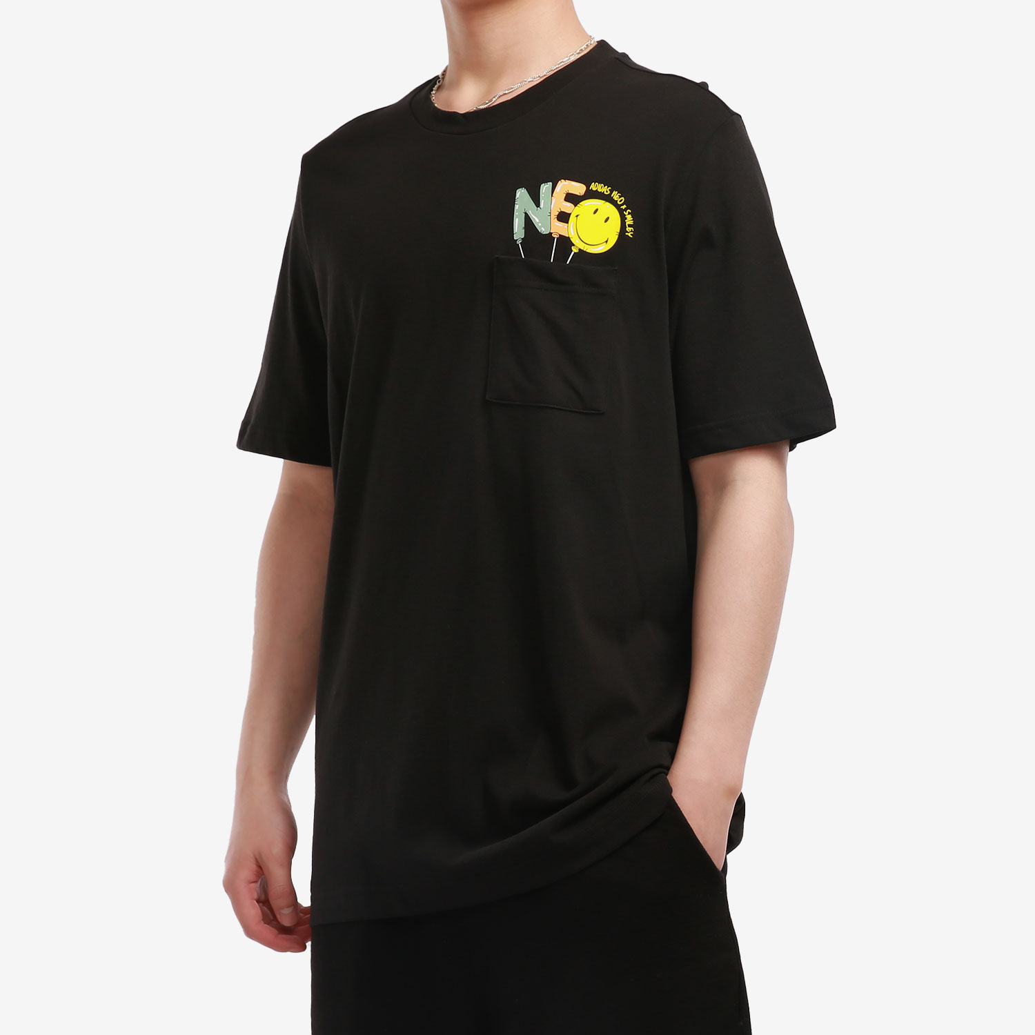 Adidas/阿迪达斯正品 neo 当季新款圆领男子运动短袖T恤 HB5556 - 图1