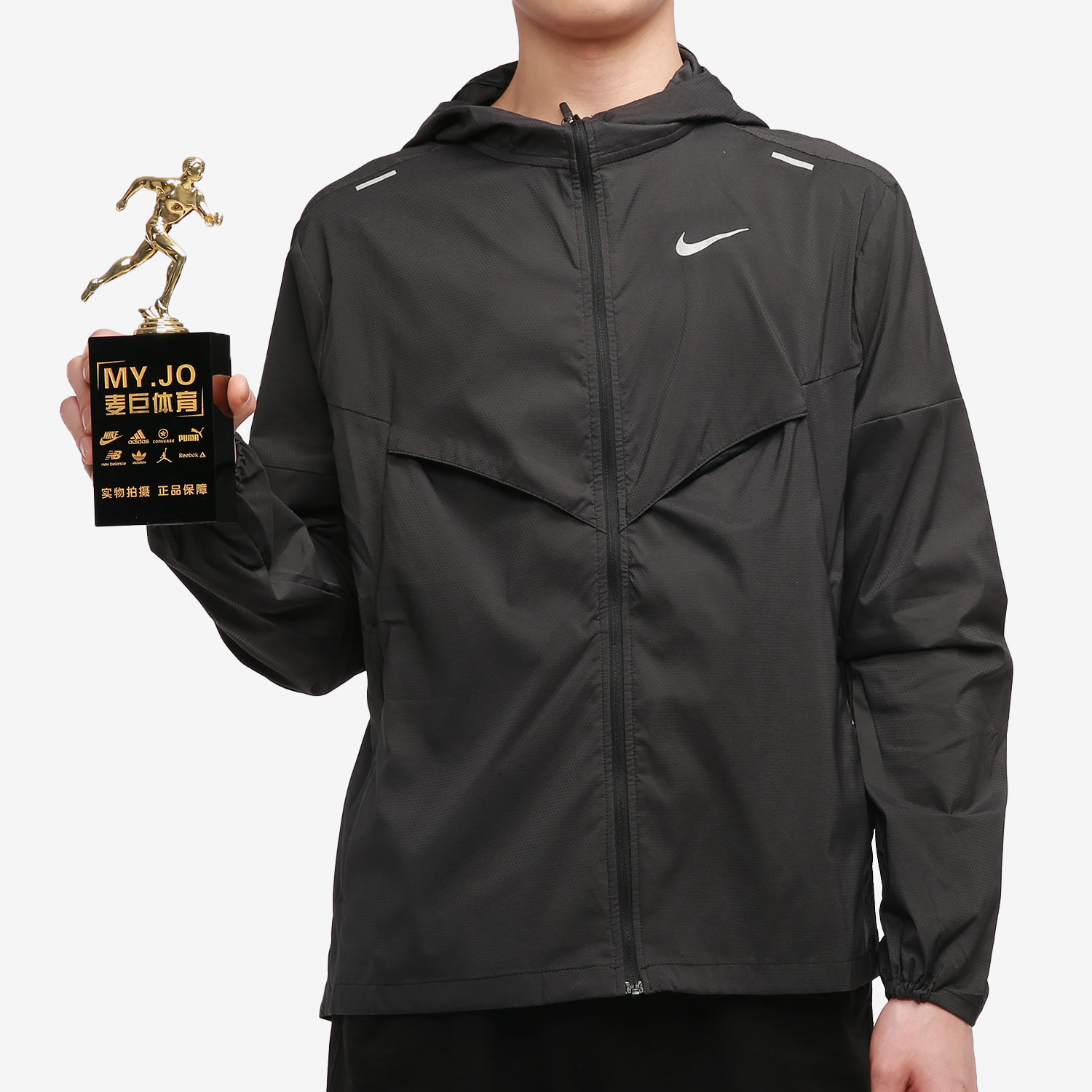 Nike/耐克官方正品男子舒适梭织连帽拉链运动夹克外套 CZ9071-010 - 图2