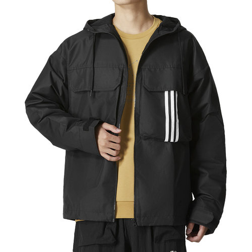 Adidas/阿迪达斯官方正品新款男子训练连帽休闲夹克外套HM3819 - 图3